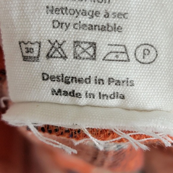 Garance Paris Flannel Shirt Button Up Orange Print Checkered Farmcore‎ Medium - Picture 14 of 14